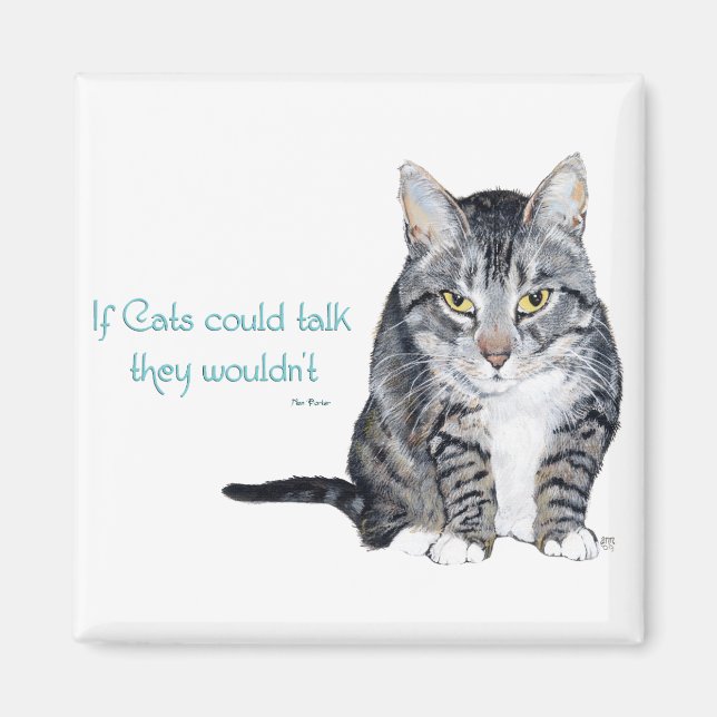 Imán Sabiduría del Gato - si los gatos pudieran hablar, (Frente)