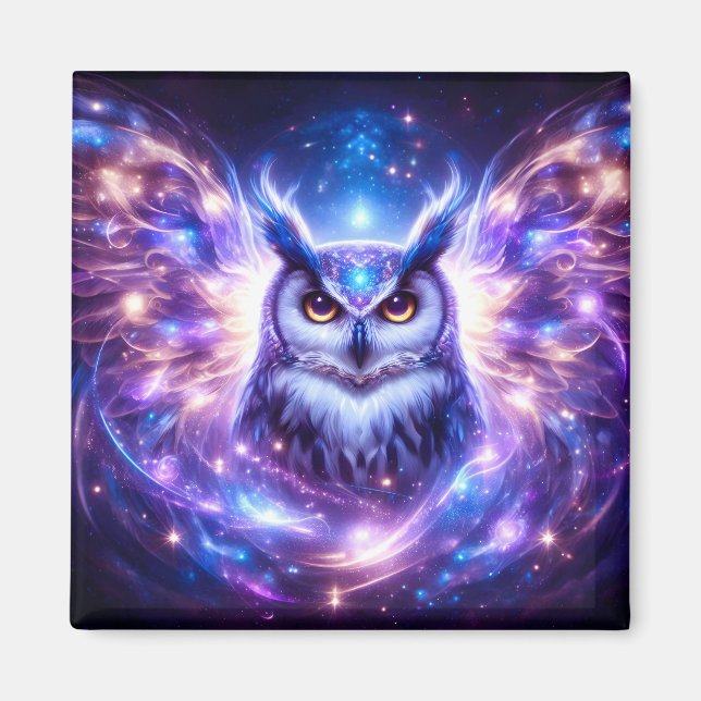 Imán Sabiduría Mística Cósmica Búho Espiritual Celestia (Frente)