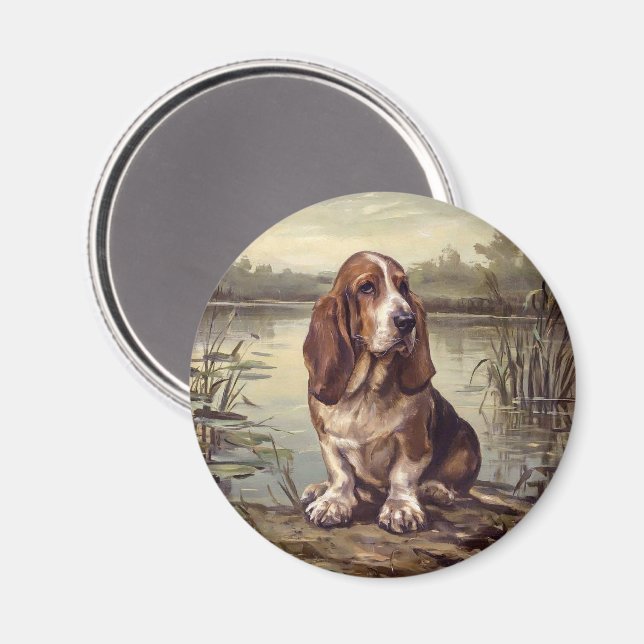 Imán Sabueso Basset (Anverso/Reverso)