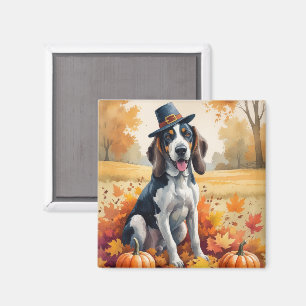 Imán Sabueso Bluetick Hojas de Otoño Arte de Acción de