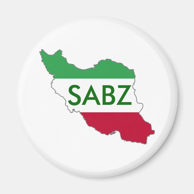 Imán "SABZ" Mapa de la bandera de Irán (Frente)