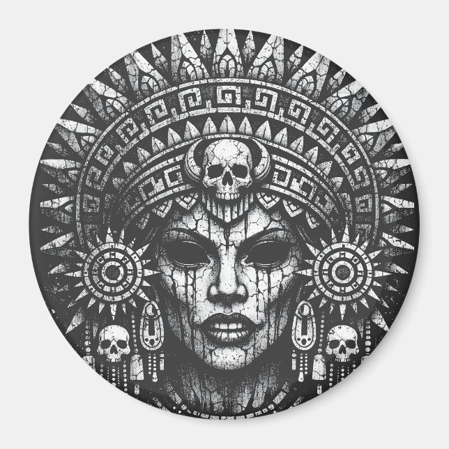 Imán Sacerdotisa Coronada de Cráneos — por BurnsInHell (Frente)