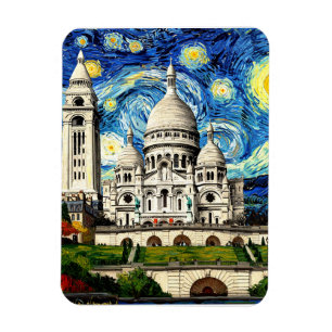 Imán Sacre-Coeur París Francia Noche estrellada