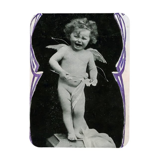 Imán Sad Cherub Angel Print (Vertical)