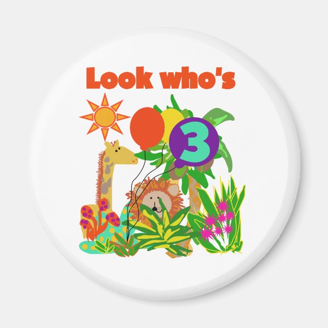 Imán Safari 3 camisetas y regalos de cumpleaños (Frente)