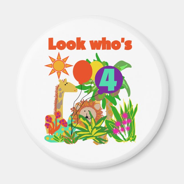 Imán Safari 4 camisetas y regalos de cumpleaños (Frente)