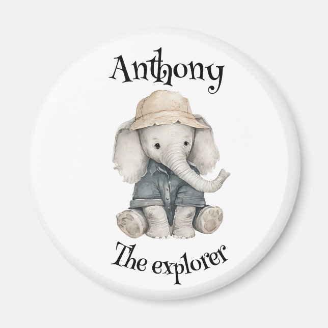 Imán Safari Adventure Babies | Cute Watercolour Animals (Frente)