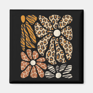 Imán Safari Floral Boho Flores Animales Lindos Chicas