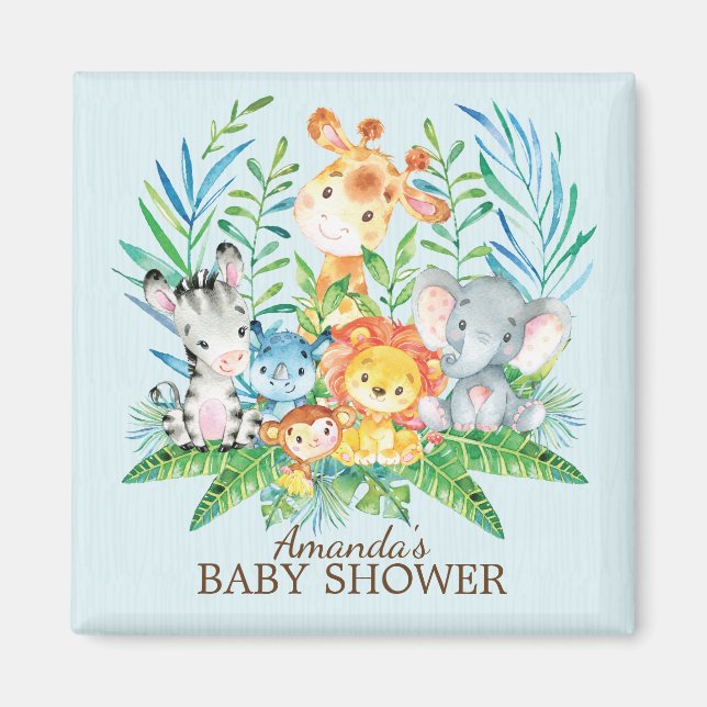 Imán Safari Jungle Baby Shower Favnet (Frente)