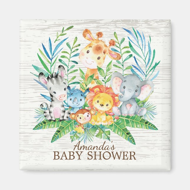 Imán Safari Jungle Baby Shower Favnet (Frente)