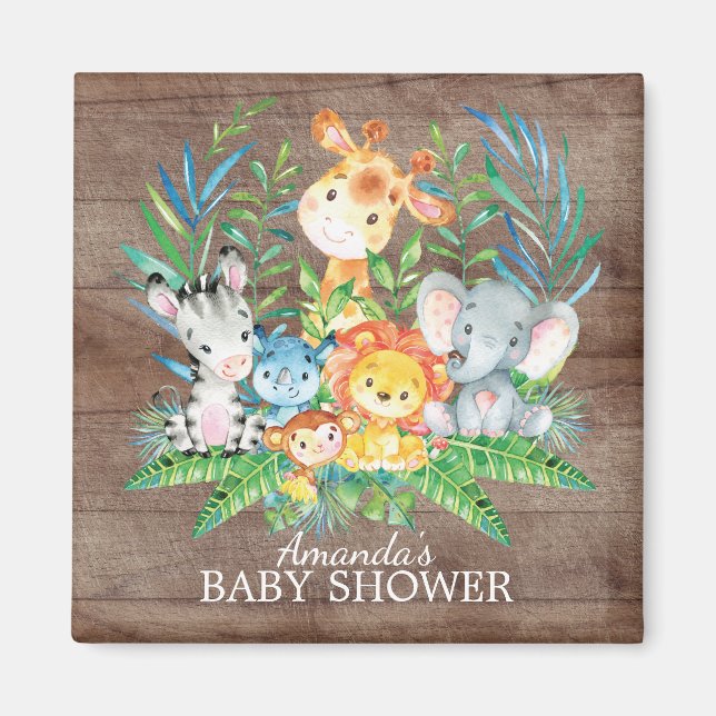 Imán Safari Jungle Baby Shower Favnet (Frente)