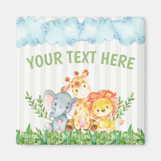 Imán Safari Zoo Animal Refrigerator Magnet (Frente)