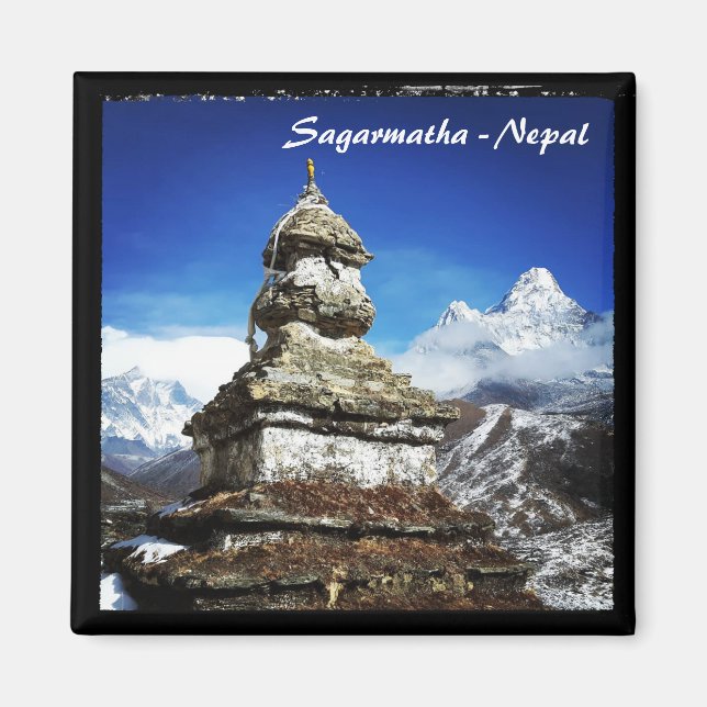 Imán Sagarmatha - Nepal, opiniones sobre el Everest, Am (Frente)
