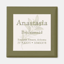 Imán Sage Personalized Bridesmaid Name Magnet