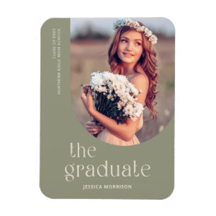 Imán Sage Sage simple Invitación de Grado de fotografía