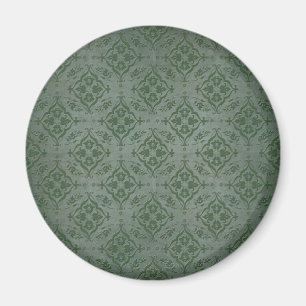 Imán Sage Verde Rústico y Damask Plateado