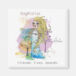 Imán Sagittarius Archer Zodiac Whimsical Chica Mystical