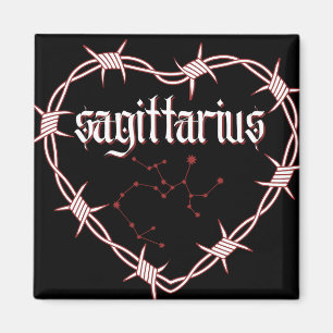 Imán Sagittarius Constellation Gothic Barbed Wire Art