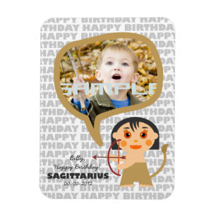 Imán Sagittarius Feliz Cumpleaños Keepsake para los niñ