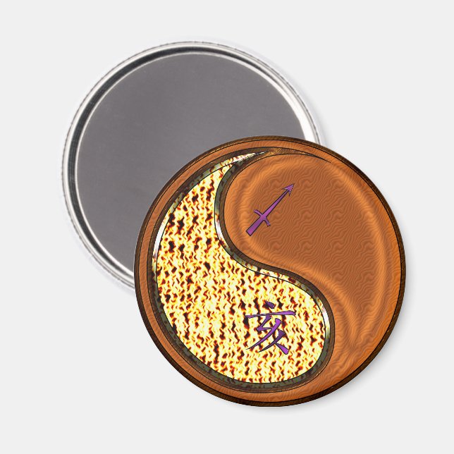 Imán Sagittarius & Wood Boar (Anverso/Reverso)