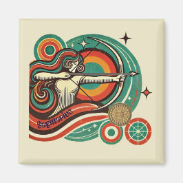 Imán Sagittarius Zodiac Retro Magnet