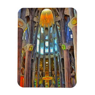 Imán Sagrada Familia. Visión dentro en la puesta del