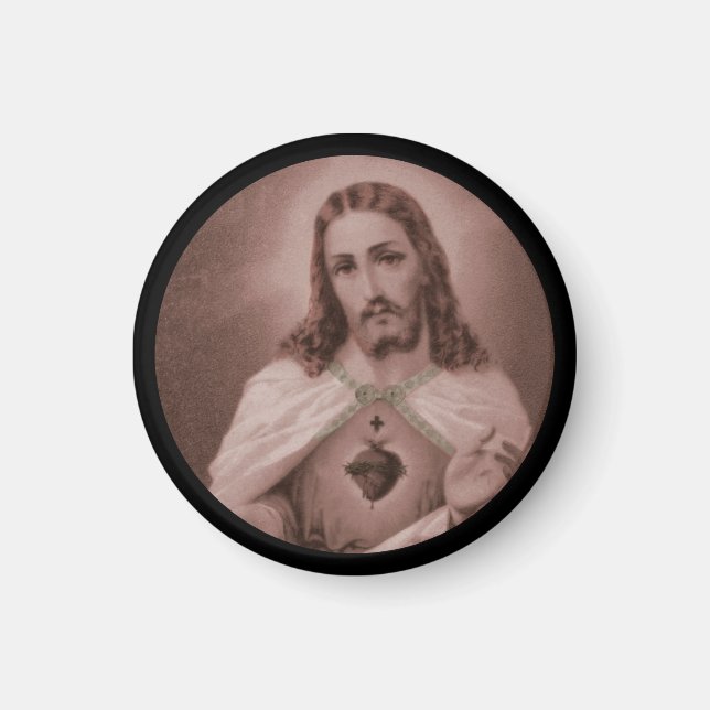 Imán Sagrado Corazón con Cruz (Frente)