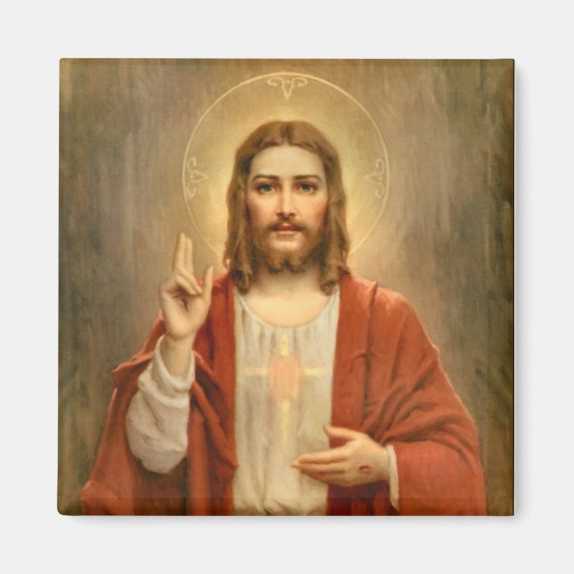 Imán Sagrado Corazón con Halo (Frente)