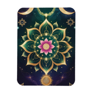 Imán Sagrado Lotus Moon Mandala - Aura Celeste