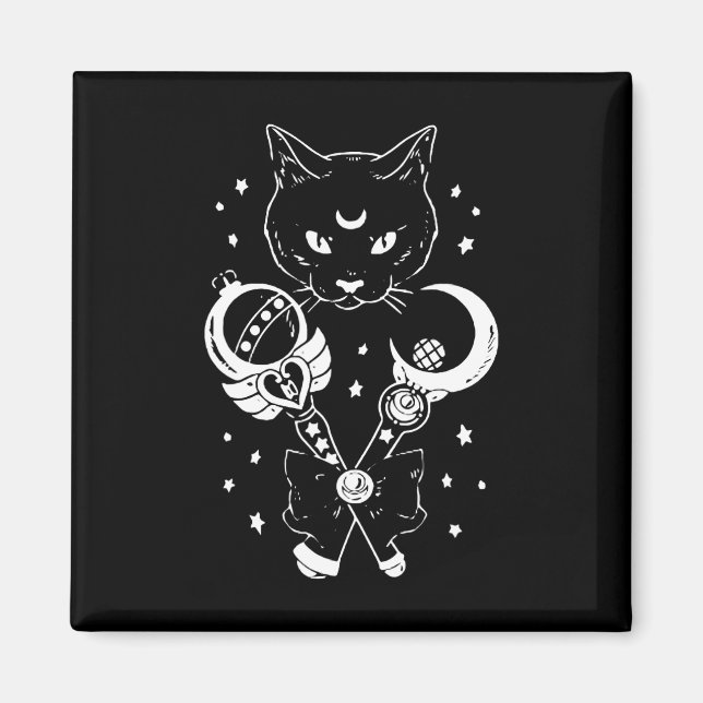 Imán Sailor Meow Cute Moon Cat Space Magic Gothico Hall (Frente)