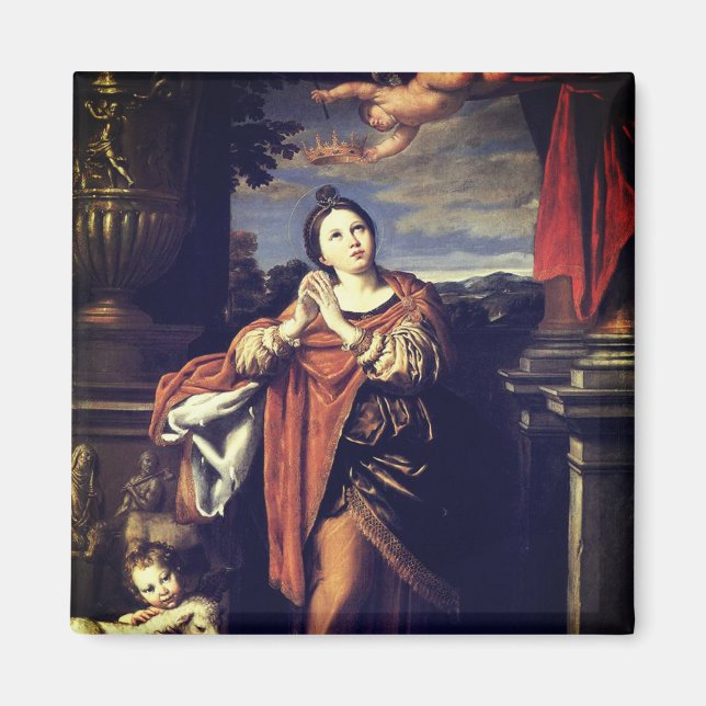 Imán Saint Agnes por Domenichino (feat. 1620) (Frente)