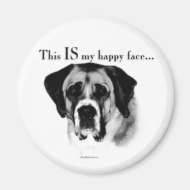 Imán Saint Bernard Happy Face (Frente)