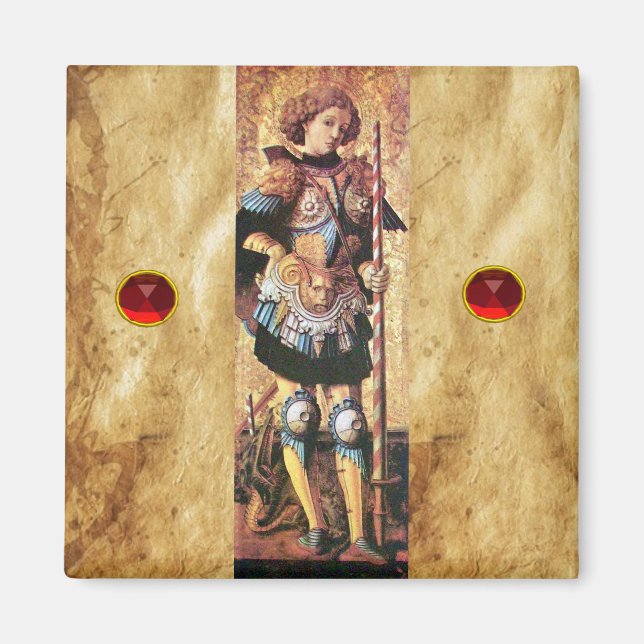 Imán SAINT GEORGE Y DRAGON, rubí rojo (Frente)