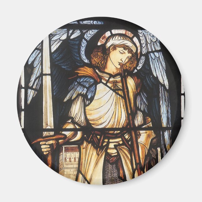 Imán Saint Michael por Sir Edward Coley Burne-Jones (Frente)