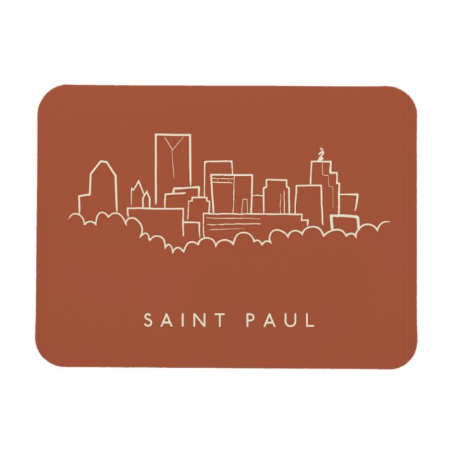 Imán Saint Paul, línea aérea de Minnesota (Horizontal)