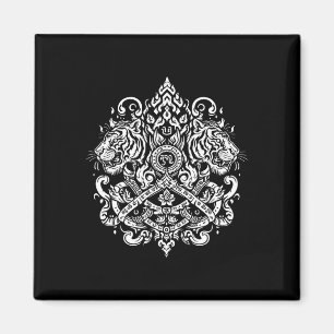 Imán Sak Yant Muay Thai Mma Tattoo Twin Tiger Martial A