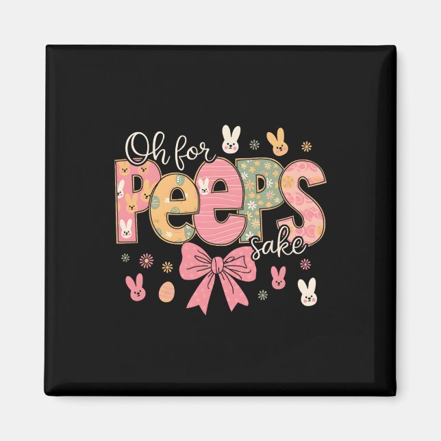 Imán Sake Funny Easter Bunny Print Gles Happy Easter Wo (Frente)