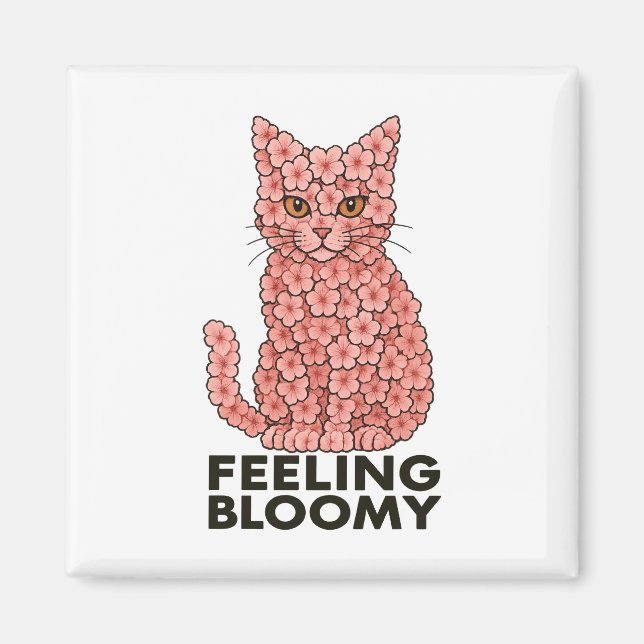 Imán Sakura Flores de gato Sensación de prosperidad (Frente)