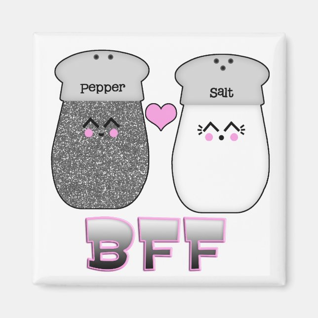 Imán Sal y Pimienta BFF Kawaii (Frente)