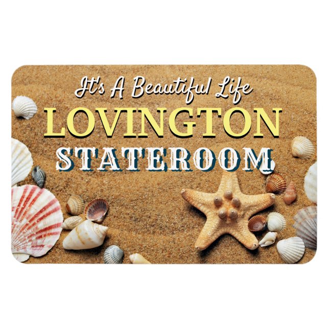 Imán Sala de crucero fotográfico de arena de playa Mono (Horizontal)