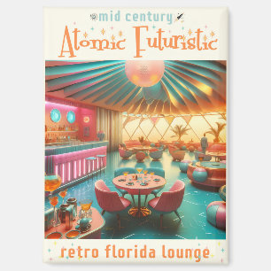 Imán Sala de estar retro futurista atómica de Florida