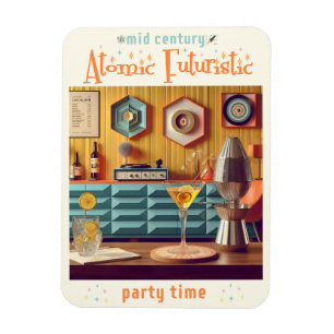 Imán Sala de fiestas retro futurista de la era atómica