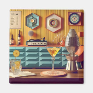 Imán Sala de fiestas retro futurista de la era atómica
