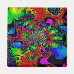 Imán "Salida del sol psicodélica en vitral "