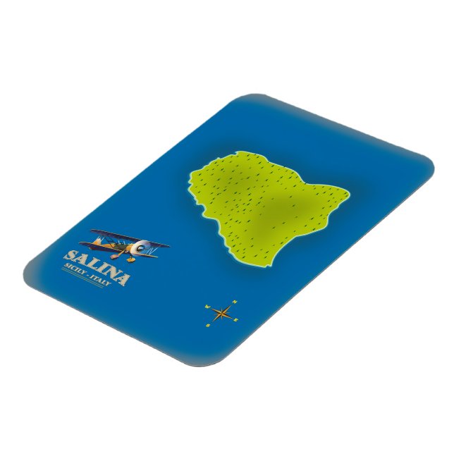 Imán Salina, mapa de viajes de Sicilia (Lado Izquierdo)