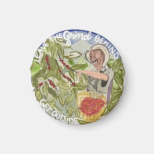 Imán Salir de la naturaleza para los amantes del café K (Frente)