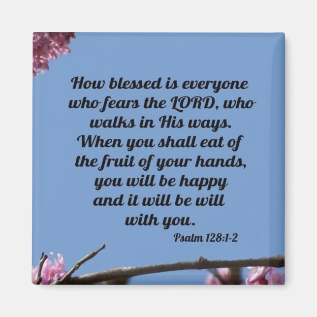 Imán Salmo 128:1-2 (Frente)