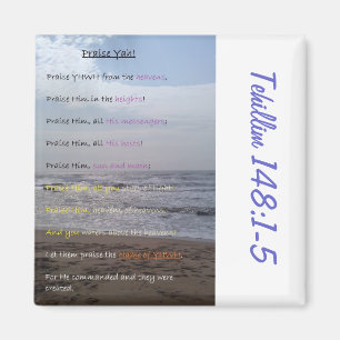 Imán Salmo 148:1-5 Guión Cita Fridge Magnet