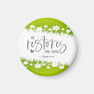 Imán Salmo 23:3 Restaura mi alma Biblia Verse