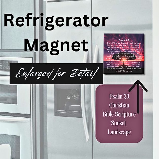 Imán Salmo 23 Versículo de la Biblia Atardecer Árbol (Subido por el creador)